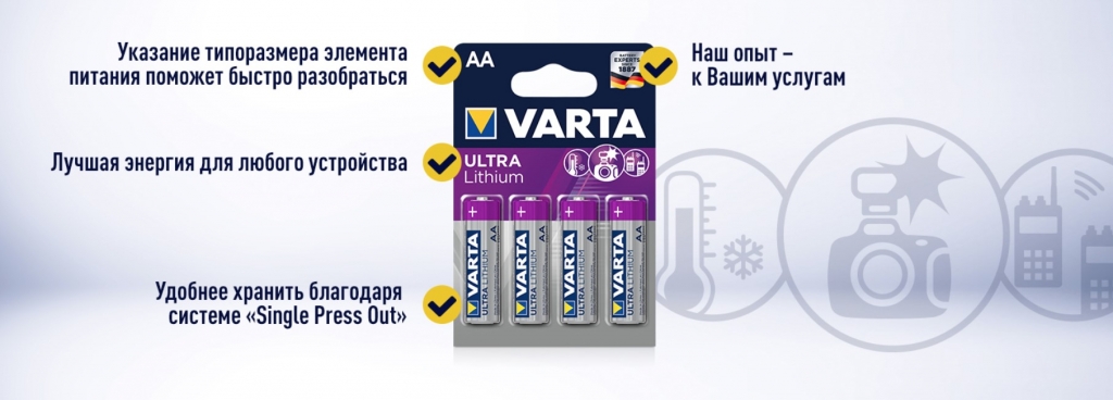 Батарейки Varta литиевые Батарейки Varta литиевые